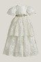 Robe de baptême Couvert de Dentelle Soie Manquant Longue Perle A-ligne - Page 4