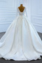 Robe de mariée Manche Longue Salle des fêtes Satin a ligne Perlé Naturel taille - Page 2