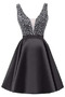 Robe de Cocktail Col en V Triangle Inversé A-ligne Longueur Genou Soie - Page 1