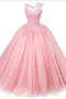 Robe de Bal A-ligne Naturel taille Chapelle Poire Col ras du Cou - Page 5