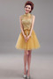 Robe de Bal Poire Naturel taille A-ligne Couvert de Dentelle Fermeture éclair - Page 2