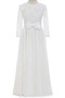 Robe Cortège Fille Dentelle Chiffon Sans Manches Zip Col ras du Cou Orné de Nœud à Boucle - Page 5