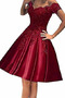 Robe de Cocktail Longueur Genou Épaule Dégagée A-ligne Manche Courte - Page 9