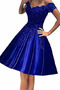 Robe de Cocktail Longueur Genou Épaule Dégagée A-ligne Manche Courte - Page 11