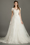 Robe de mariée Col ras du Cou Poire Longue Manche de T-shirt Naturel taille - Page 1