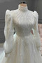 Robe de mariée Organza Corsage Avec Bijoux Salle Col haut Manche de T-shirt - Page 2
