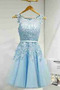 Robe Demoiselle d'Honneur Corsage Avec Bijoux Longueur Genou A-ligne Glamour - Page 12
