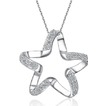 Clavicule femmes argent cinq branches étoile diamant incrusté Collier & pendentif