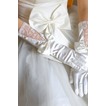 Gants de mariage Salle Automne Glamour Tissu Dentelle Nœud à Boucles