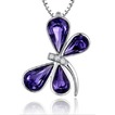 Libellule femmes Crystal violet pendentif en argent d’alimentation en gros collier