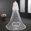 Voile de fuite en dentelle Voile doublé à la main Voile de mariée