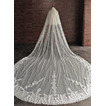 4M haute qualité voile de mariage voile 2 couche cathédrale voile de mariée bord de dentelle