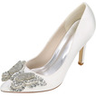 Chaussures de mariée en satin strass chaussures de mariage blanches chaussures de mariée arc