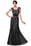 Robe de Soirée Couvert de Dentelle Mancheron A-ligne Dentelle