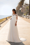 Robe de mariée Chiffon Longue Empire Simple Plage Grossesse