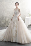 Robe de mariée Formelle 3/4 Manche Manquant Chapelle Perle Longue