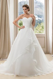 Robe de mariée Asymétrique Salle Col en Cœur Satin Décolleté Dans le Dos