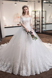 Robe de mariée Naturel taille Longue A-ligne Automne Épaule Dégagée