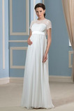 Robe de mariée Empire Gaze Train de balayage Manche Courte Tissu Dentelle