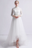 Robe de mariée Manche Longue Tissu Dentelle Asymétrique Chic Haut Bas