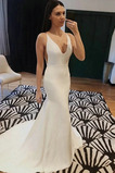 Robe de mariée Fourreau Satin Norme Simple Plage Col en V