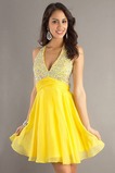 Robe de Bal Dos nu Fourreau Avec Bijoux Jaune Petites Tailles