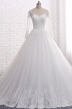 Robe de mariée Froid a ligne Tulle Traîne Longue Manche Aérienne