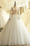 Robe de mariée Manche Longue Elégant Triangle Inversé Salle Printemps