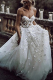 Robe de mariée Appliques Décolleté Dans le Dos col coeur Sans Manches