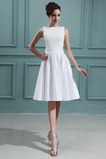 Robe de mariée Blanche Fermeture éclair Norme Longueur Genou A-ligne