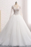 Robe de mariée Manche Longue Appliques Longue Norme Formelle Tissu Dentelle