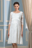 Robe de mariée Orné de Nœud à Boucle Longueur Genou Col U Profond