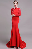 Robe de Soirée Dentelle Glissière Manche de T-shirt Manche Longue