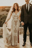 Robe de mariée Elégant Tulle Manche Aérienne aligne Manche Longue