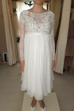 Robe de mariée Grossesse taille haut Empire Gaze Sans Manches Col U Profond