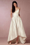 Robe de mariée Naturel taille Asymétrique Vintage Plage Taffetas