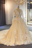 Robe de mariée Salle Naturel taille Poire Traîne Longue Dentelle Formelle