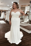 Robe de mariée Naturel taille Satin Appliques Elégant Couvert de Dentelle