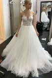 Robe de mariée Tulle Sans Manches a ligne Pittoresque Gazer Perle