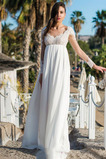 Robe de mariée Dos nu Appliques Longueur ras du Sol De plein air Manche Aérienne