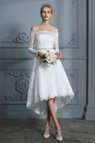 Robe de mariée Tissu Dentelle Bouton Asymétrique Rivage Automne