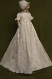 Robe de baptême Longue Été Tissu Dentelle Princesse Manche de Bulle