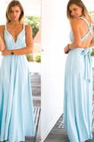 Robe Demoiselle d'Honneur Corsage plissé A-ligne Dos nu Col en V