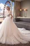 Robe de mariée Formelle Hiver Tissu Dentelle Appliques Manche Courte