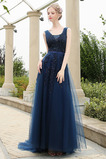 Robe de Soirée Longue Naturel taille Romantique Col Carré Manquant