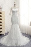 Robe de mariée Manche Aérienne Zip Mince Elégant Tulle Longue