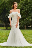 Robe de mariée Glamour Norme Appliques Rivage Fermeture éclair