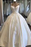 Robe de mariée Traîne Longue Corsage Avec Bijoux A-ligne Formelle
