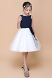 Robe Cortège Fille Manquant Naturel taille Fermeture éclair Orné de Nœud à Boucle