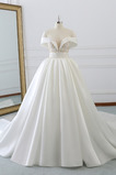 Robe de mariée Chaussez Satin Mancheron Appliquer Formelle Salle